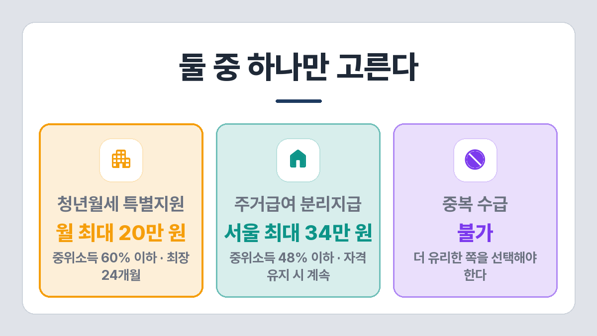 청년월세지원과 주거급여 비교